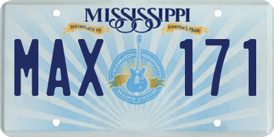 MS license plate MAX171