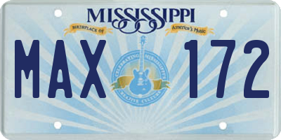 MS license plate MAX172