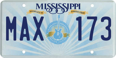 MS license plate MAX173
