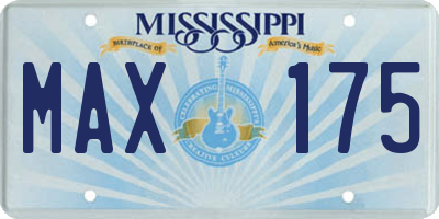 MS license plate MAX175