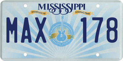 MS license plate MAX178