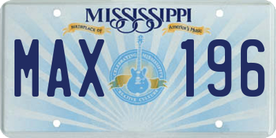 MS license plate MAX196