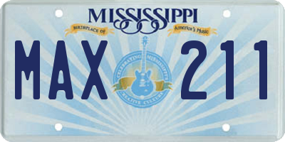 MS license plate MAX211