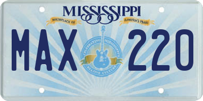 MS license plate MAX220
