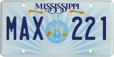 MS license plate MAX221