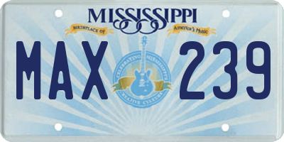 MS license plate MAX239