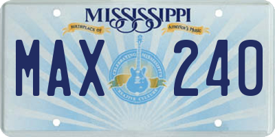 MS license plate MAX240
