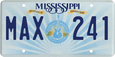 MS license plate MAX241