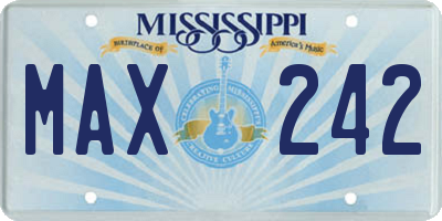 MS license plate MAX242