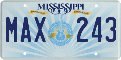MS license plate MAX243