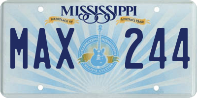 MS license plate MAX244