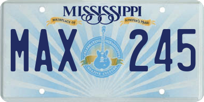 MS license plate MAX245