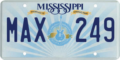 MS license plate MAX249