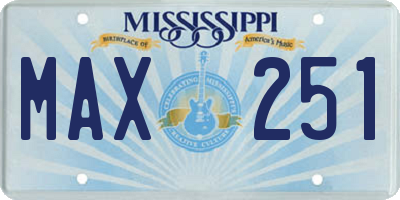 MS license plate MAX251