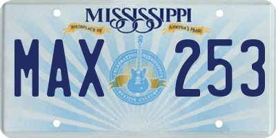 MS license plate MAX253