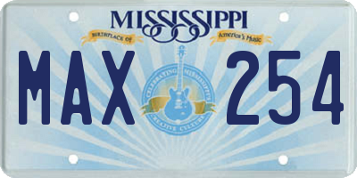 MS license plate MAX254