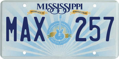 MS license plate MAX257