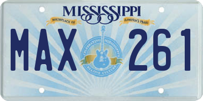 MS license plate MAX261
