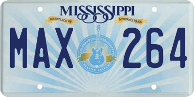 MS license plate MAX264