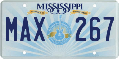 MS license plate MAX267