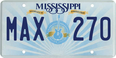 MS license plate MAX270