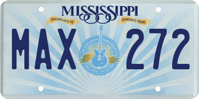 MS license plate MAX272