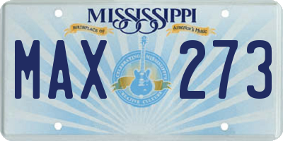MS license plate MAX273
