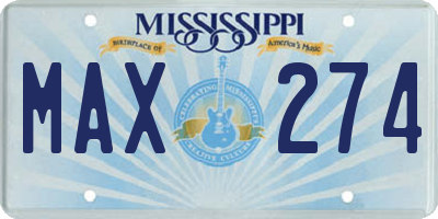 MS license plate MAX274