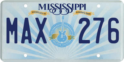 MS license plate MAX276