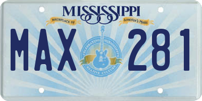 MS license plate MAX281