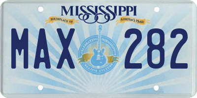 MS license plate MAX282