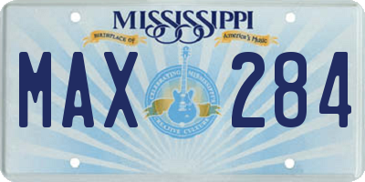 MS license plate MAX284