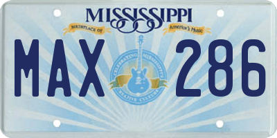 MS license plate MAX286