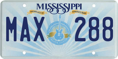 MS license plate MAX288