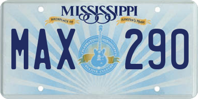 MS license plate MAX290