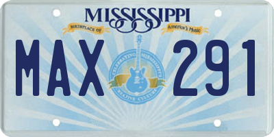 MS license plate MAX291