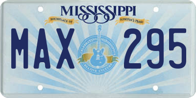 MS license plate MAX295