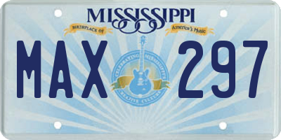 MS license plate MAX297