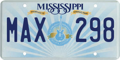 MS license plate MAX298