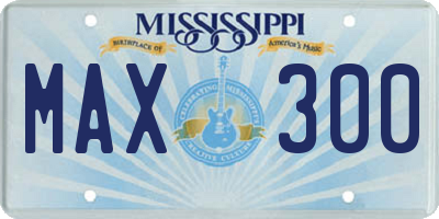 MS license plate MAX300