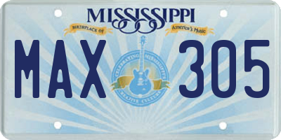 MS license plate MAX305