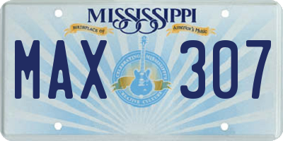 MS license plate MAX307