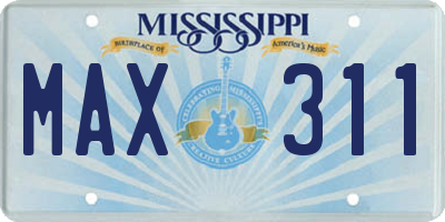 MS license plate MAX311