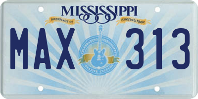 MS license plate MAX313