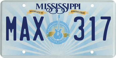 MS license plate MAX317