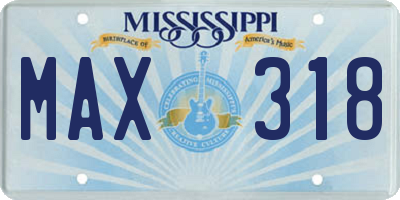 MS license plate MAX318