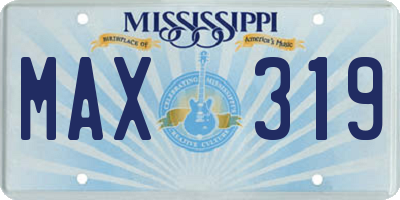 MS license plate MAX319