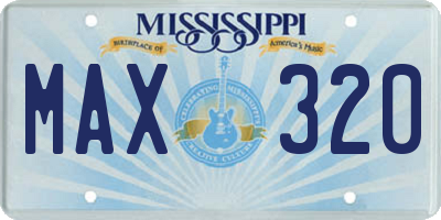 MS license plate MAX320