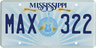 MS license plate MAX322