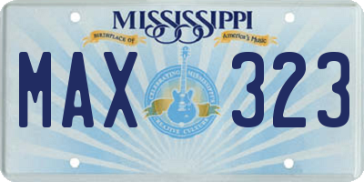 MS license plate MAX323